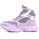 Purple Lightweight Steel Toe Winter Work Boots for Women Safety Shoes - product photo 3
