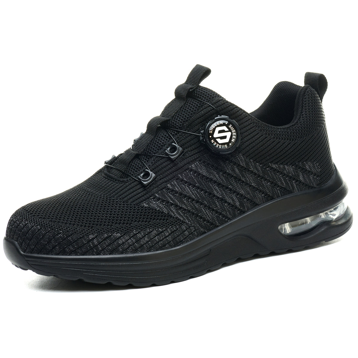 TFW men black steel toe shoes air cushion – front view