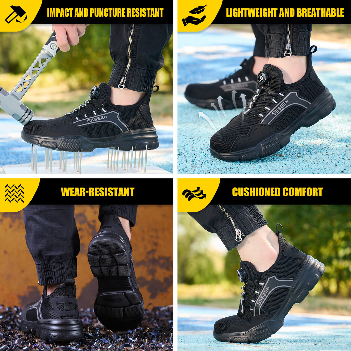 Steel Toe Work Shoes Lightweight Safety Sneakers Anti-Puncture - product photo 15
