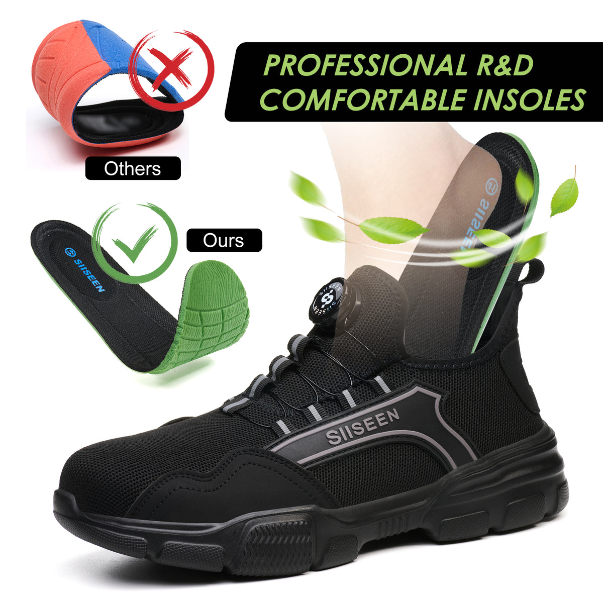 Steel Toe Work Shoes Lightweight Safety Sneakers Anti-Puncture - product photo 17