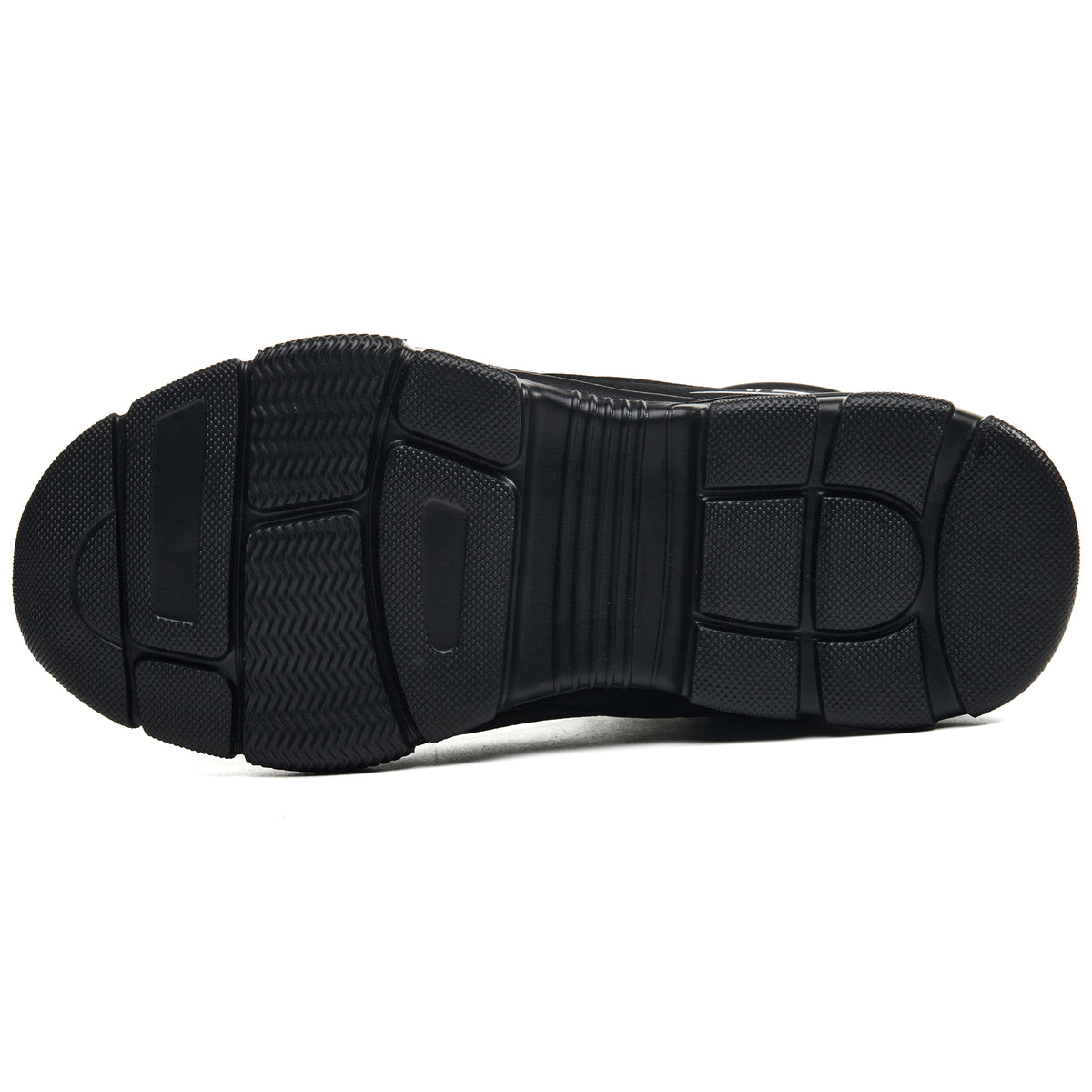 Bottom view of the black 8012 fleece-lined work boot outsole