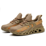 Fashion Men Orthopedic Steel Toe Work Shoes - Durable & Non-Slip - khaki color, photo 5