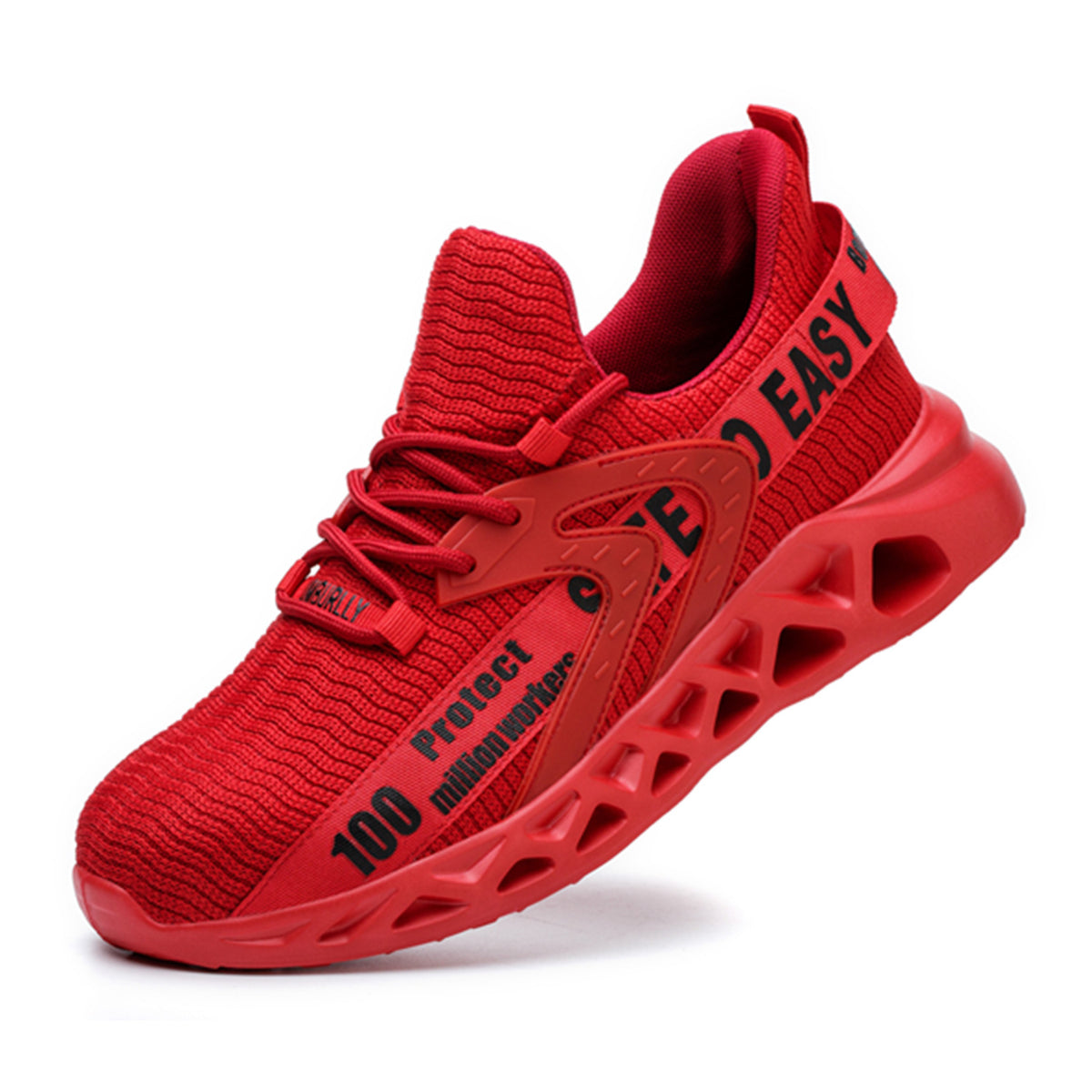 Fashion Men Orthopedic Steel Toe Work Shoes - Durable & Non-Slip - red color, photo 8