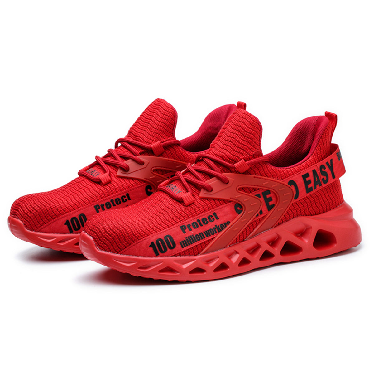 Fashion Men Orthopedic Steel Toe Work Shoes - Durable & Non-Slip - red color, photo 9