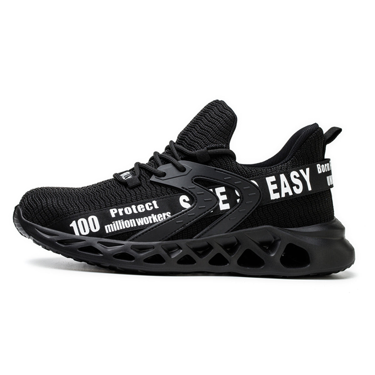 TFW steel toe sneakers black – front view