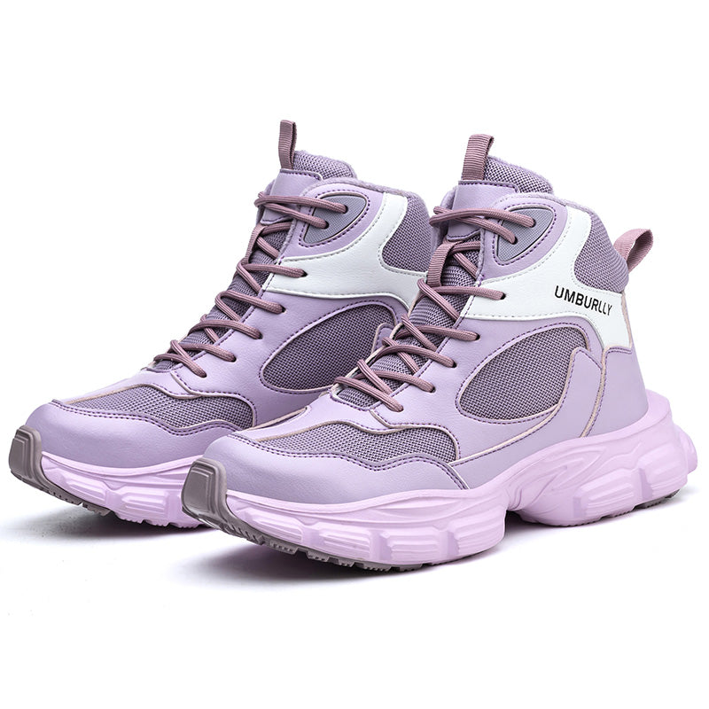 Purple fleece-lined steel toe boots