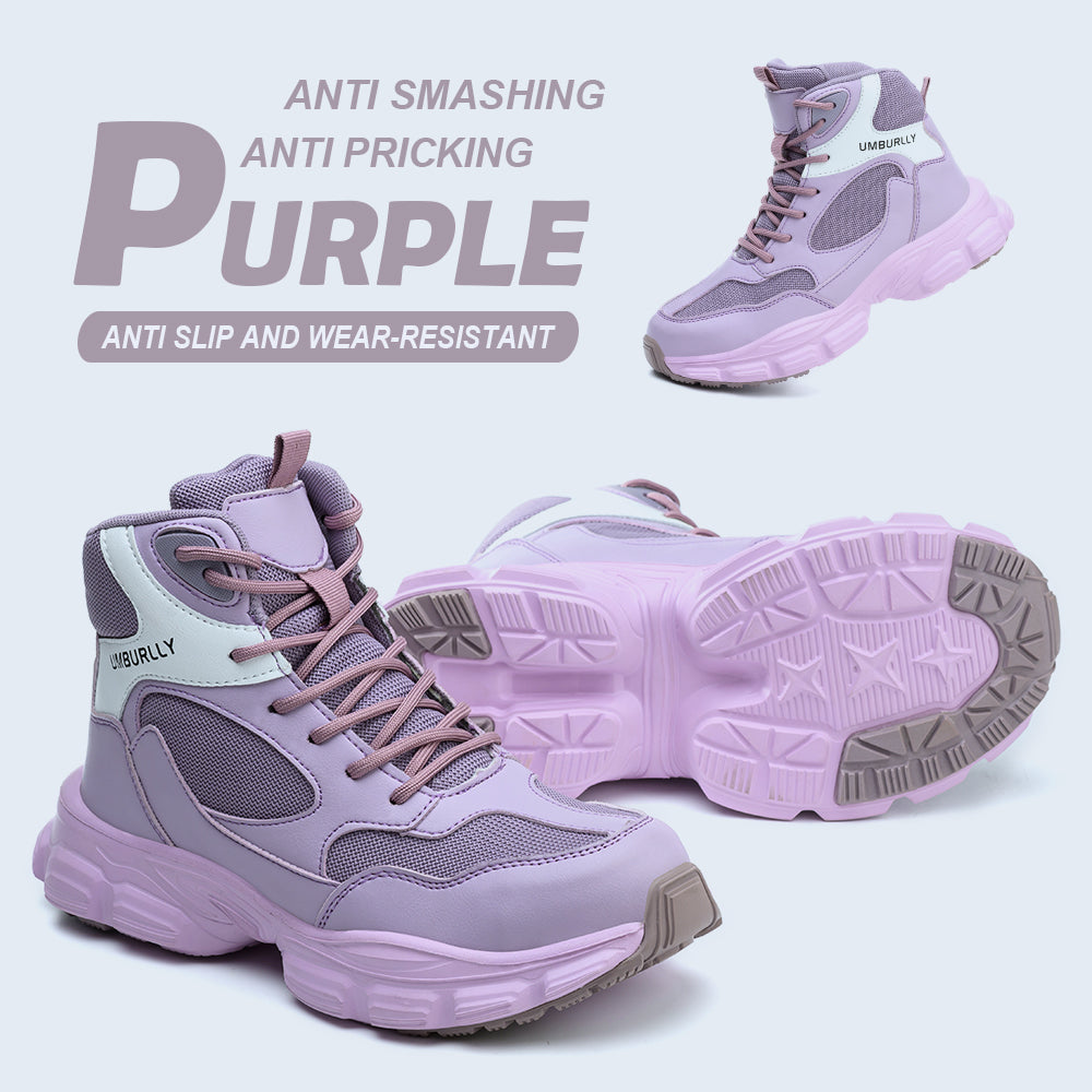 purple wear-resistant steel toe boots