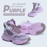 purple wear-resistant steel toe boots