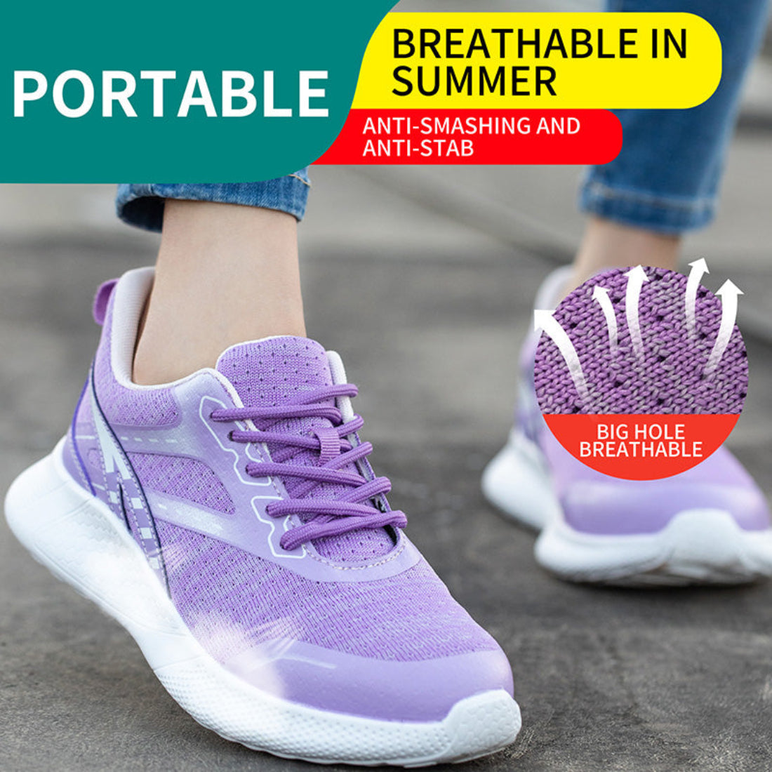 Steel Toe Tennis Work Shoes For Womens