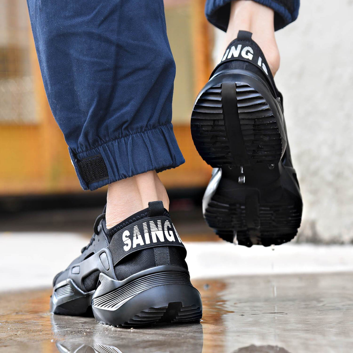 Steel toe non slip shoes men – TFW oil resistant safety work sneakers