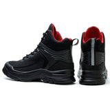 TFW men black steel toe boots – on feet