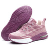 Lightweight Breathable Comfort Purple Knit Mesh Steel Toe Safety Shoes for Women