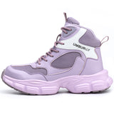 Purple Lightweight Steel Toe Winter Work Boots for Women Safety Shoes - product photo 4