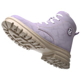 TFW 596 purple women's steel toe work boot — side and sole view