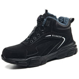 Black 8012 fleece-lined steel toe work boot with dial closure and visible warm lining