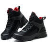 Black Lightweight Steel Toe Boots for Men - Fashionable & Safe