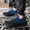 Blue orthopedic steel toe shoes