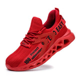 Fashion Men Orthopedic Steel Toe Work Shoes - Durable & Non-Slip - red color, photo 8