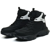 black fleece-lined steel toe boots